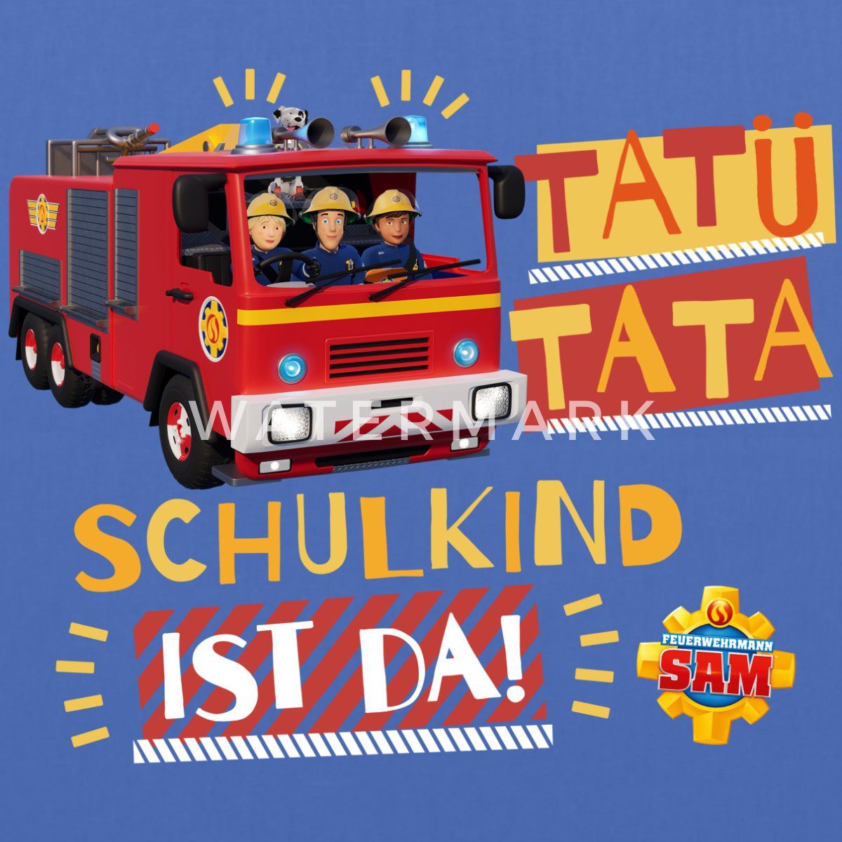 Spreadshirt Henkeltasche Feuerwehrmann Sam™ Tatü Tata Schulkind Ist Da Stoffbeutel (1-tlg)