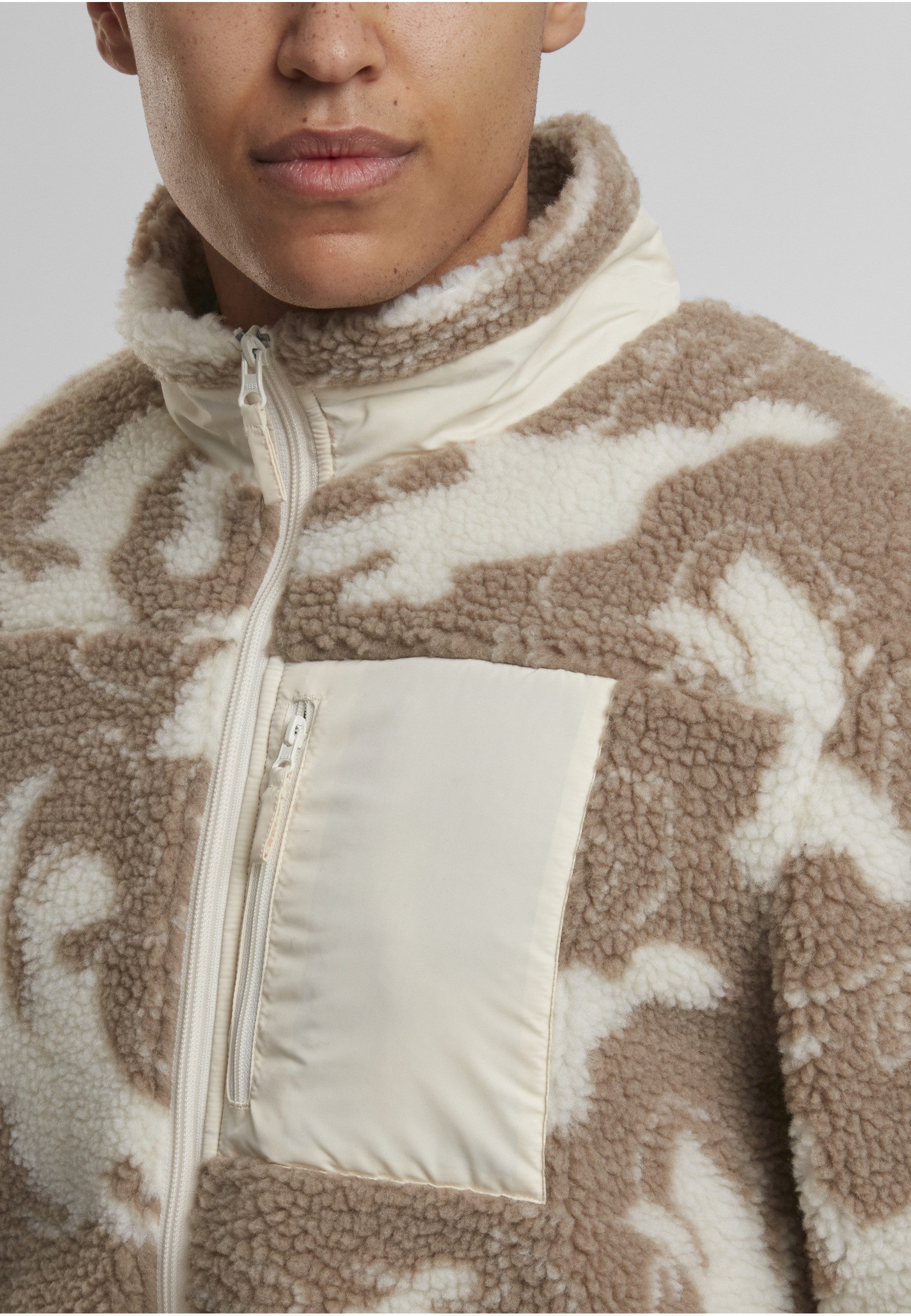 URBAN CLASSICS Allwetterjacke Urban Classics Pattern Teddy Trackjacket (1-St)