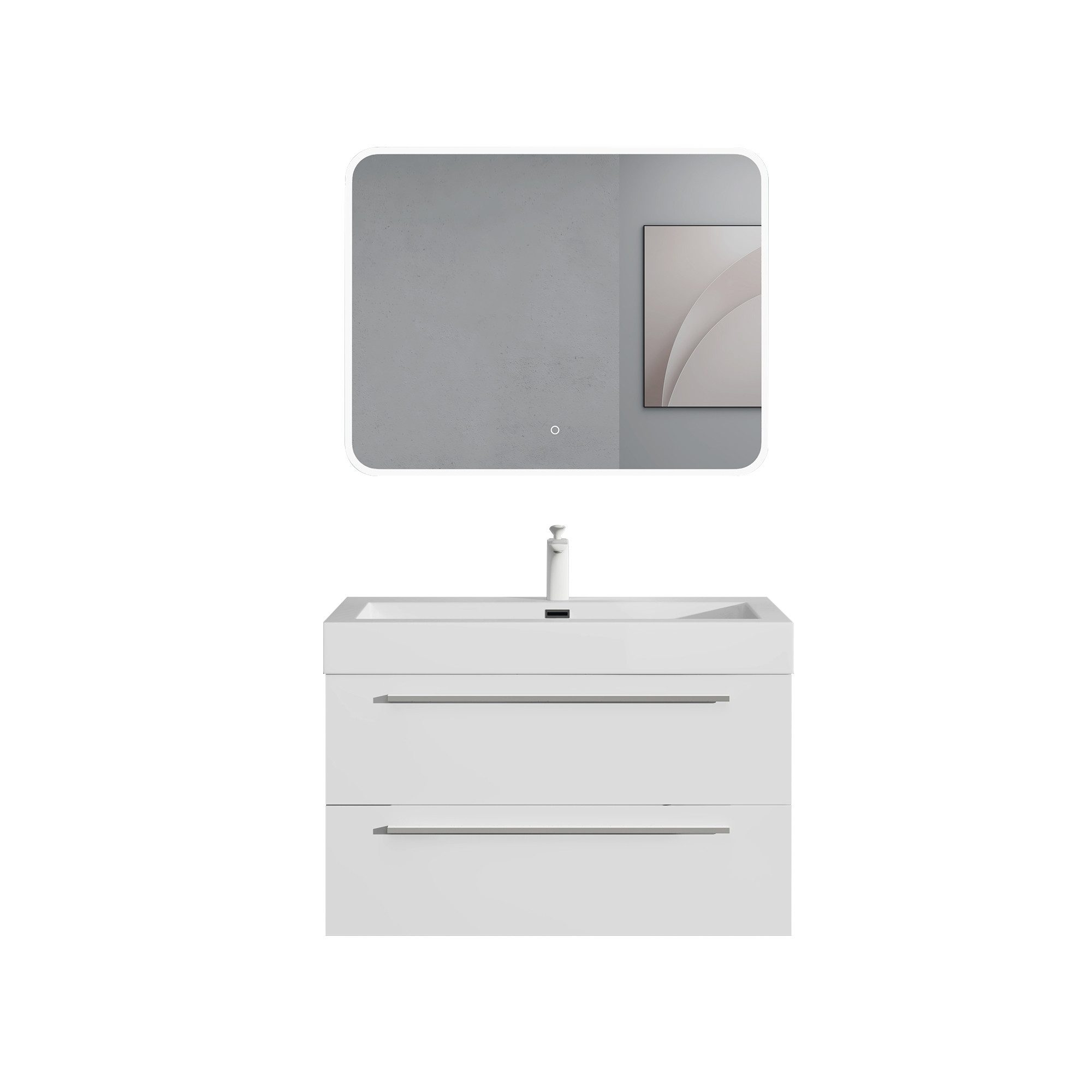 doporro Badezimmer-Set Badmöbel-Set Quadratto Waschbeckenunterschrank Wasch günstig online kaufen