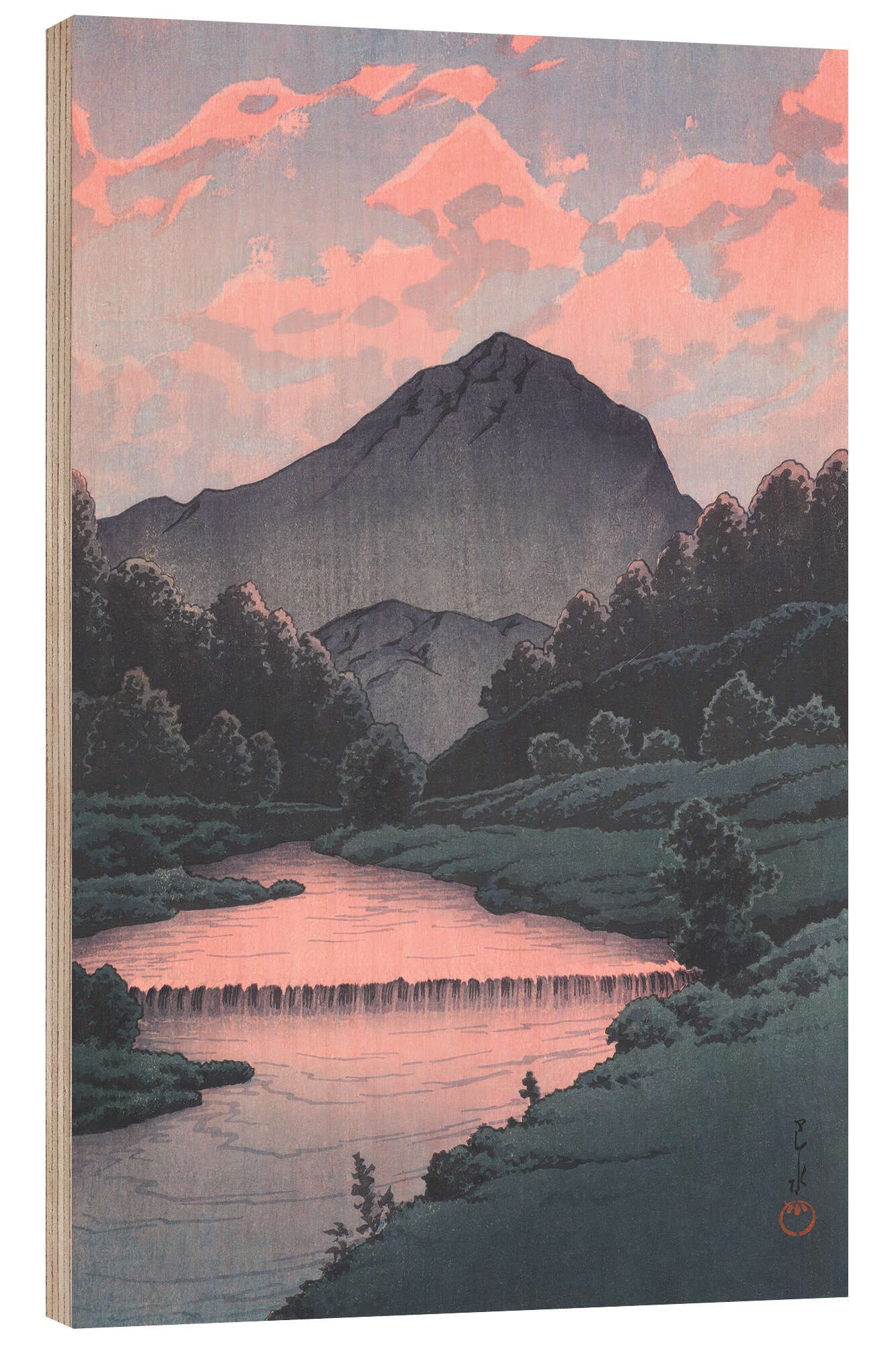 Posterlounge Wandbild Berg Kamaga, Hida, 1933, Kawase Hasui, erhältlich als Poster, Leinwandbild, Wandsticker oder Acrylglasbild