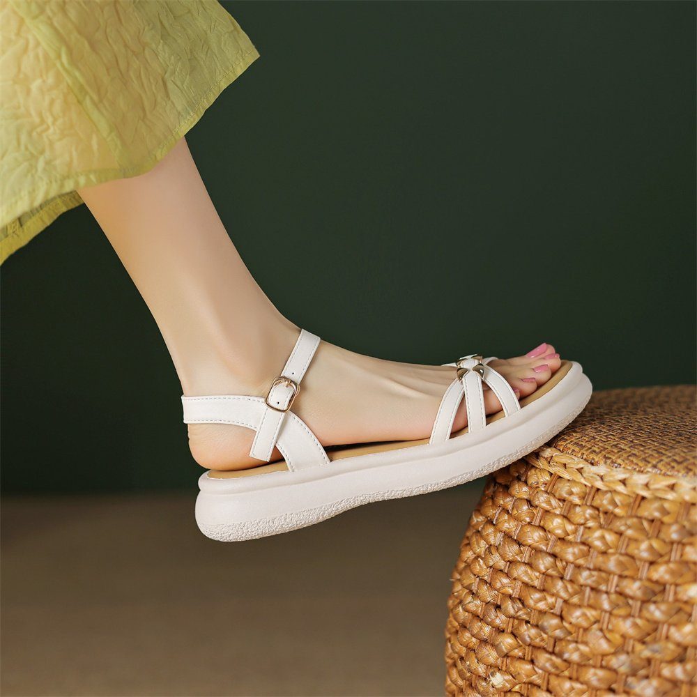 Riemchensandale Sandalen, Sommerschuhe dicken Damen Dekorative Frauen,Schuhe für mit Sohlen