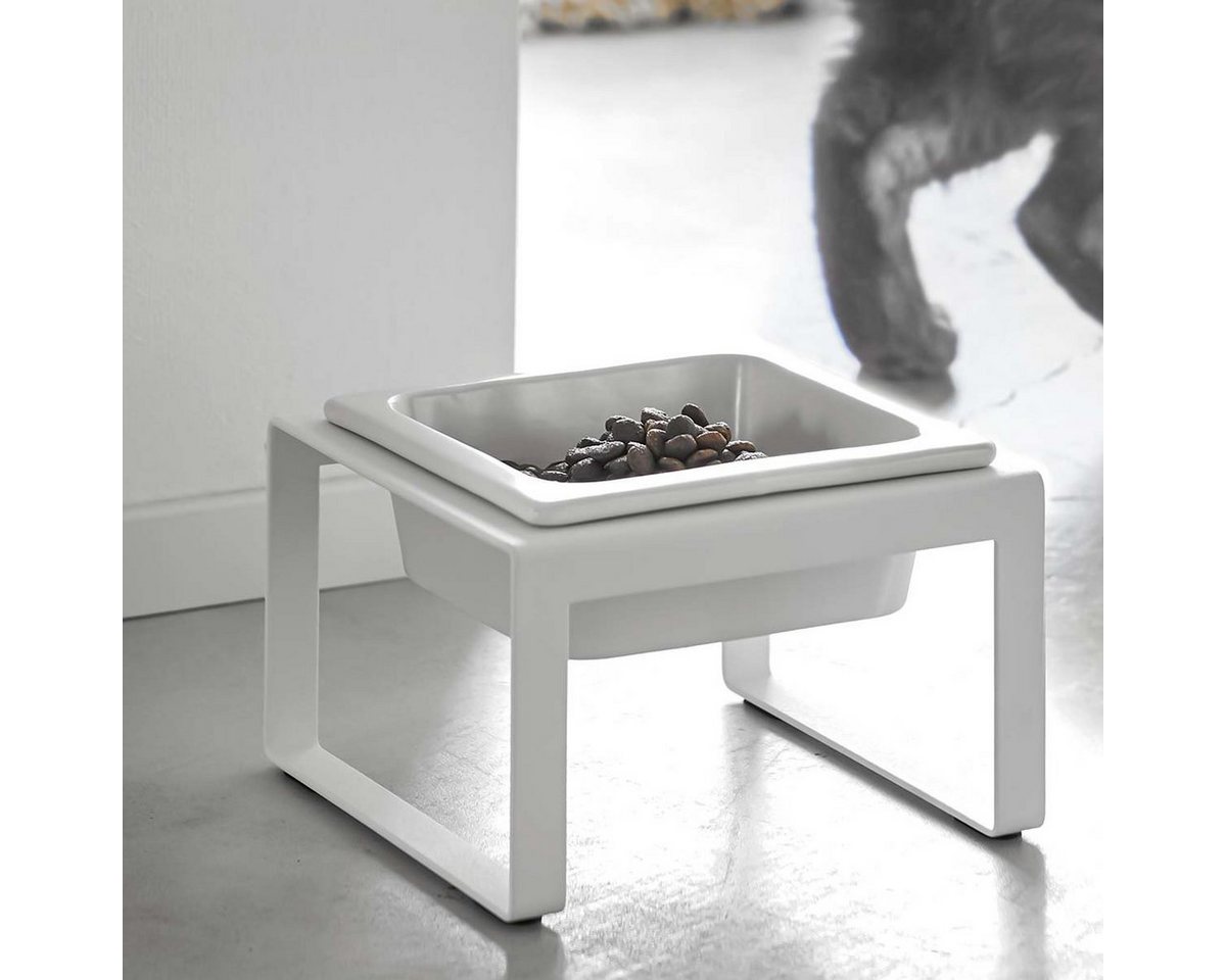 Yamazaki Futternapf Tower Einzelnapf 1 Schale Metallgestell für Hunde und Katzen, Keramik, Fressnapf, Napf, für Katzen und kleine Hunde, Futterstation