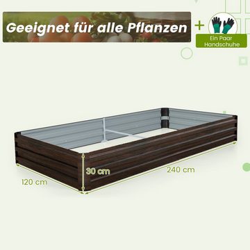 COSTWAY Hochbeet, Metall, Kräuterbeet für Balkon & Garten