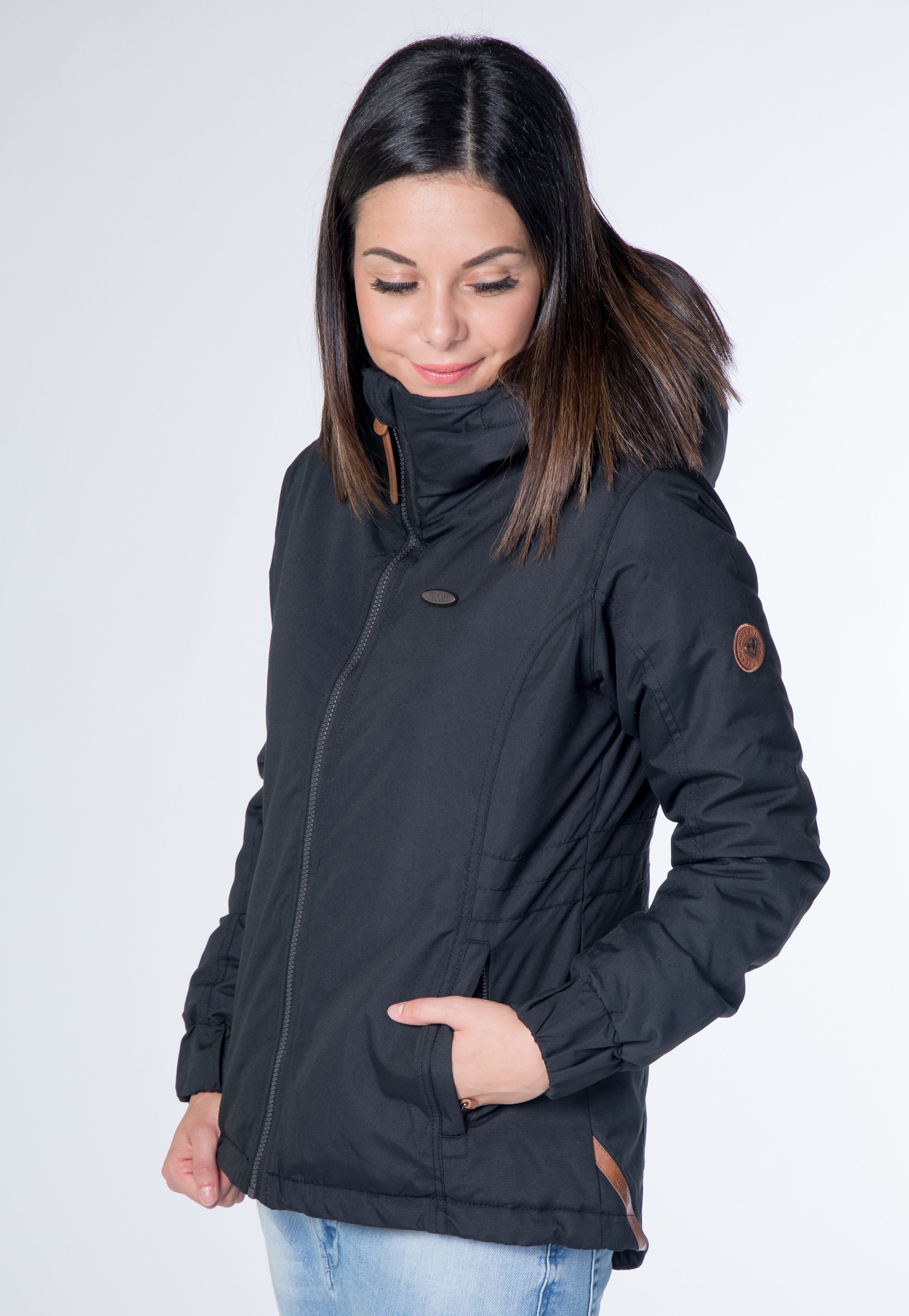 Alife & Kickin Winterjacke NAOMICA BLACK CS Jacket WOMEN mit Kapuze und Stehkragen | Übergangsjacken