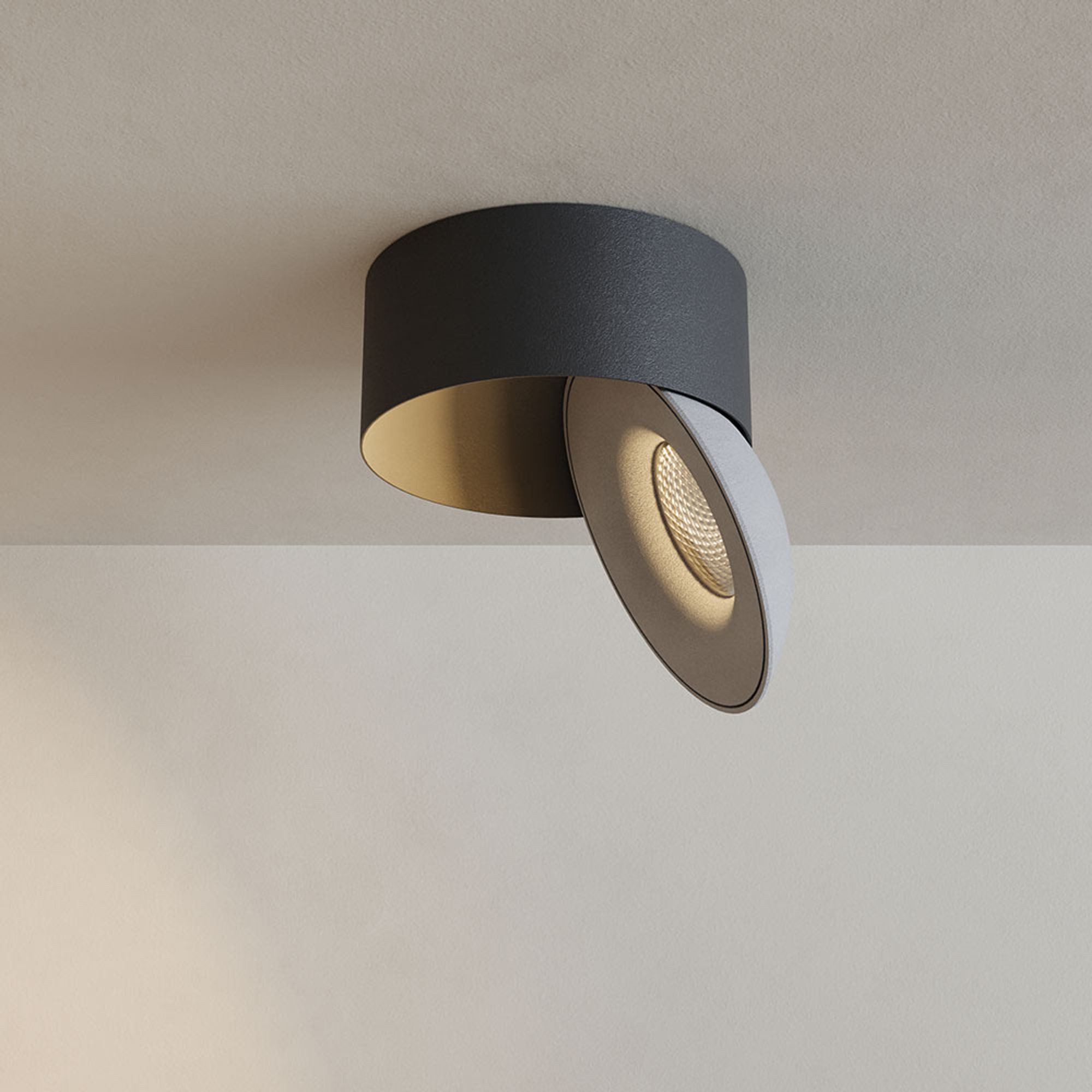 s.luce LED Deckenstrahler Santa Neo schwenkbar & dimmbar Schwarz/Weiß, Warmweiß