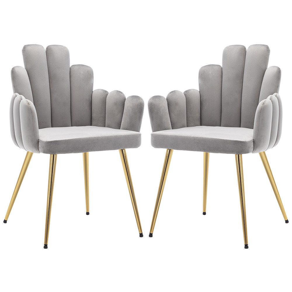 WAHSON OFFICE CHAIRS Esszimmerstuhl 2/4er Set, Samt Polsterstuhl Muschel Se günstig online kaufen
