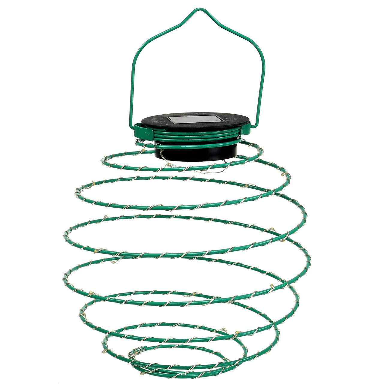 Windlicht Solar Gartenleuchte Grün 22cm 25LEDs Warmweiß Outdoor Dekorative