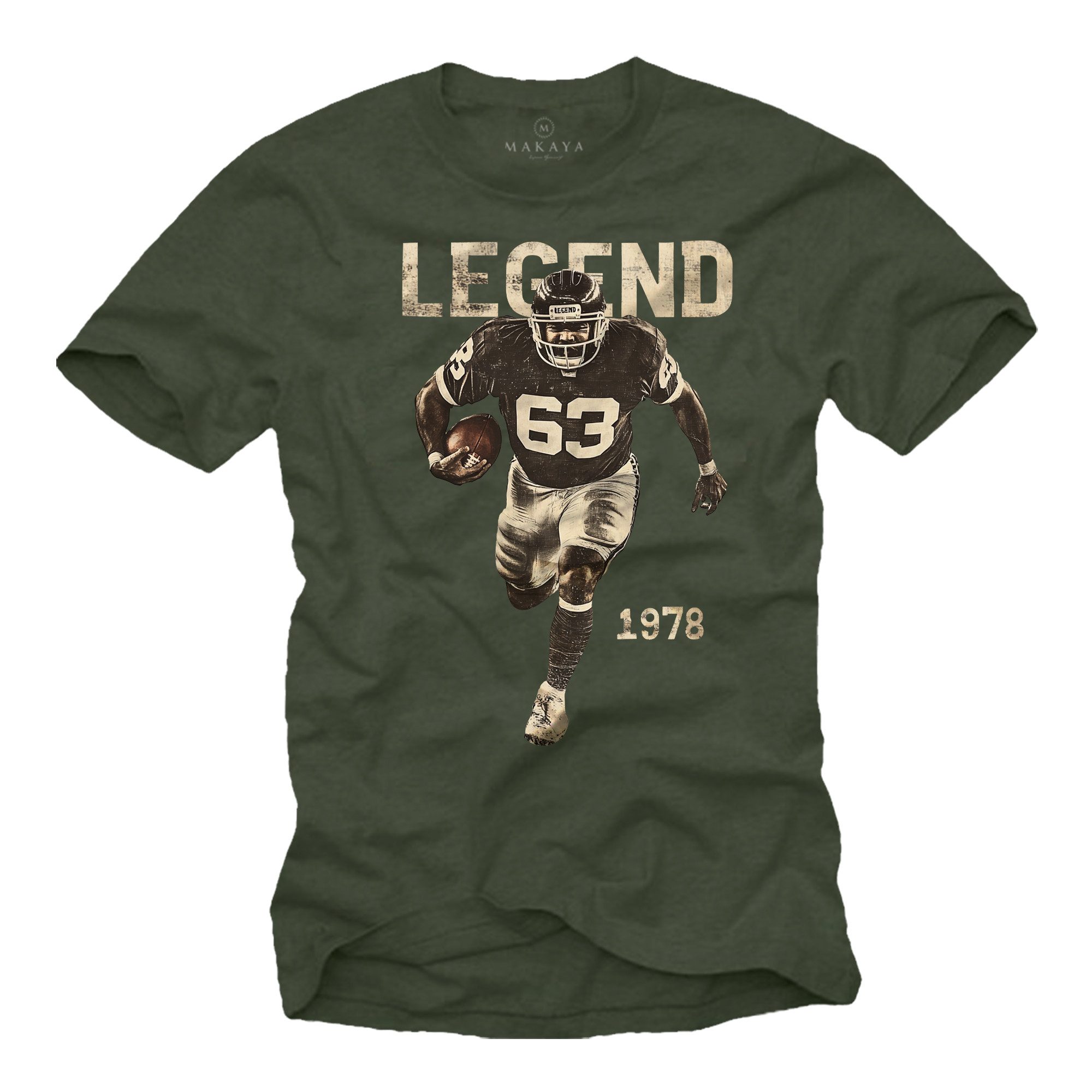 Print-Shirt American Football Bulldozer Motiv Mücke 63 Vintage T-Shirt
