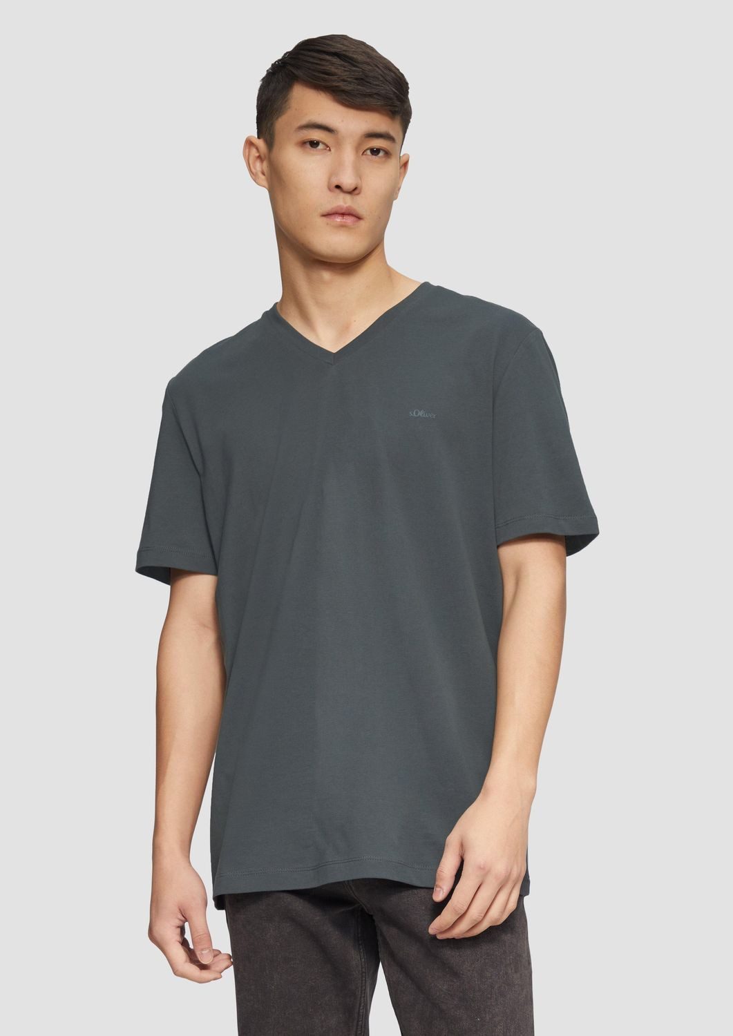 s.Oliver T-Shirt T-Shirt V-Ausschnitt, kurzarm, Baumwolle, günstig online kaufen