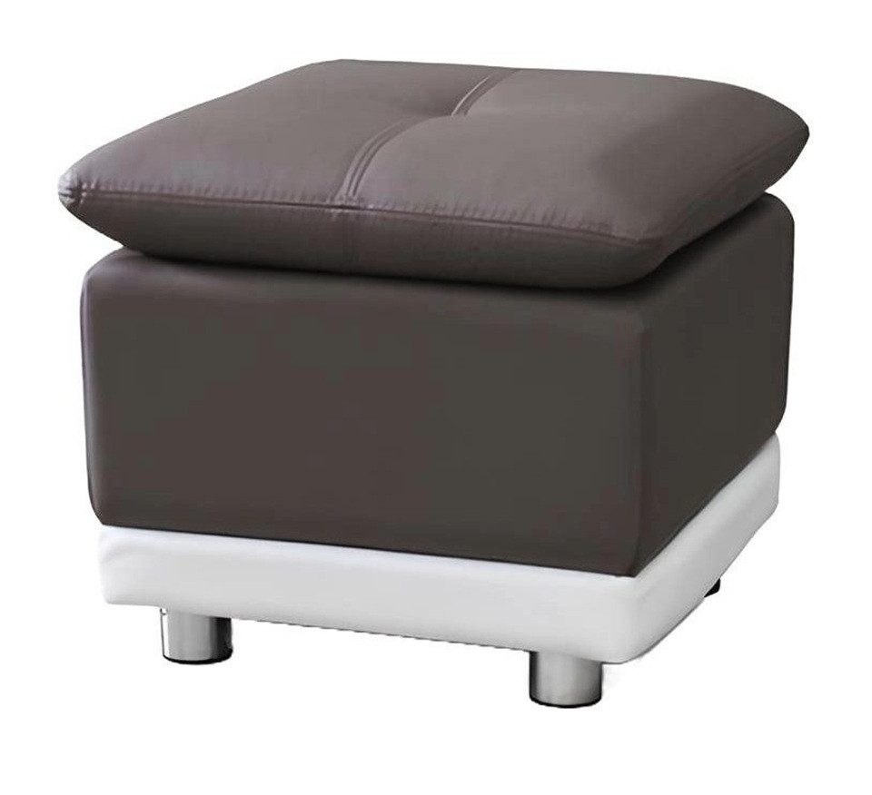 Xlmoebel Polsterhocker Großer Fußhocker mit Leder- und Textilbezug im Designerstil, Ottomane (Hocker Manilla Smal), Hergestellt in Europa