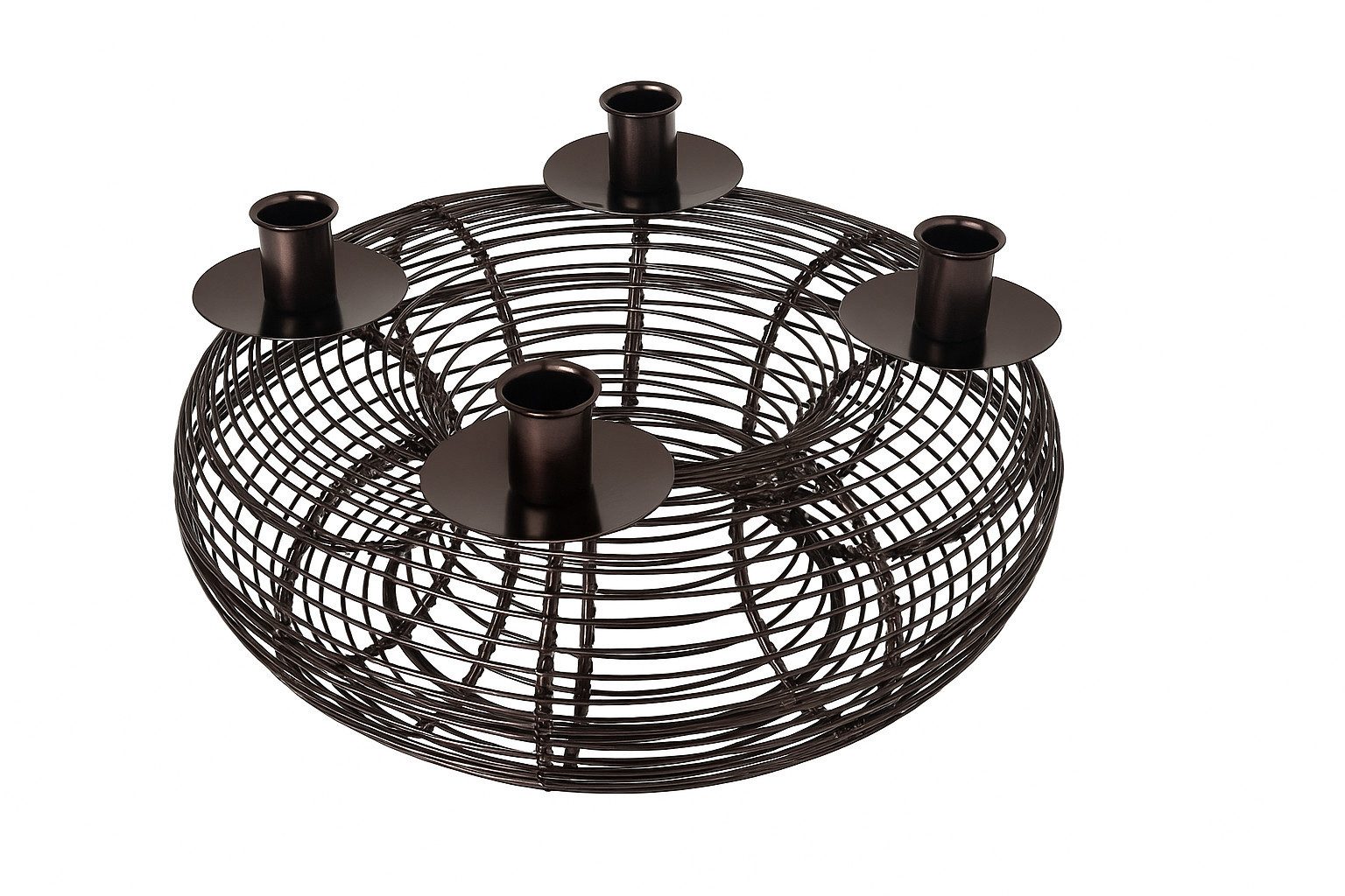 Lesli Living Adventskranz Adventskranz Metall dunkel Silber ⌀ 31cm Weihnachtskranz Kranz