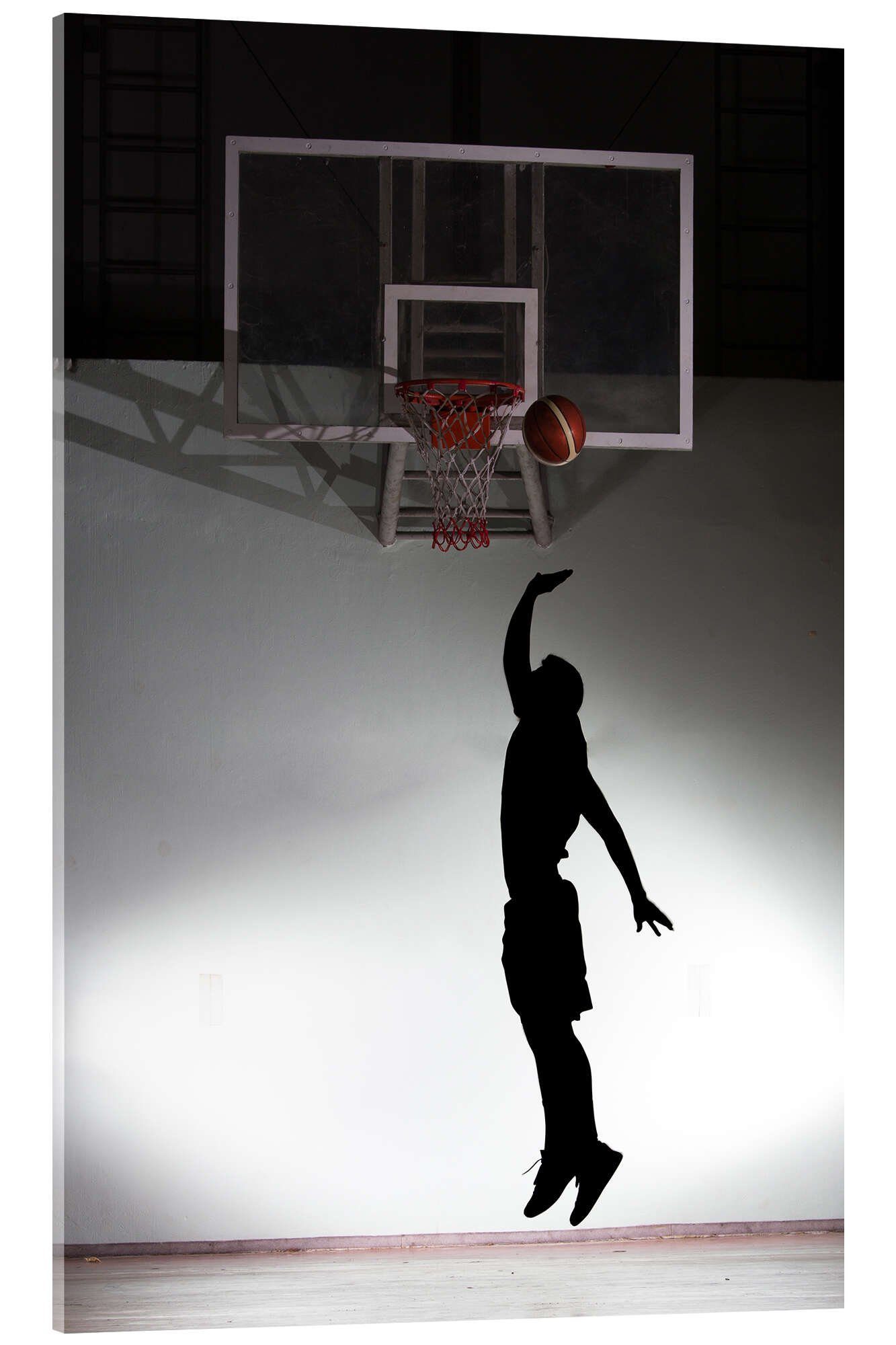 Posterlounge Acrylglasbild Editors Choice, Silhouette eines Basketballers, Fitnessraum Fotografie