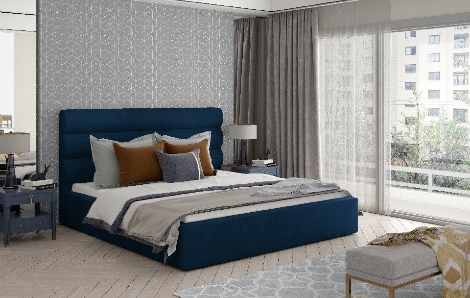 Bett Designer Beige Polsterbett Ehebett Doppelbett Schlafmöbel