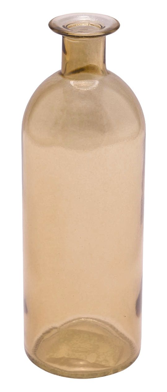 ZauberDeko Dekovase Vase Braun Glas Blumenvase Dekovase Groß 7 cm Ø und 20,5 cm Hoch
