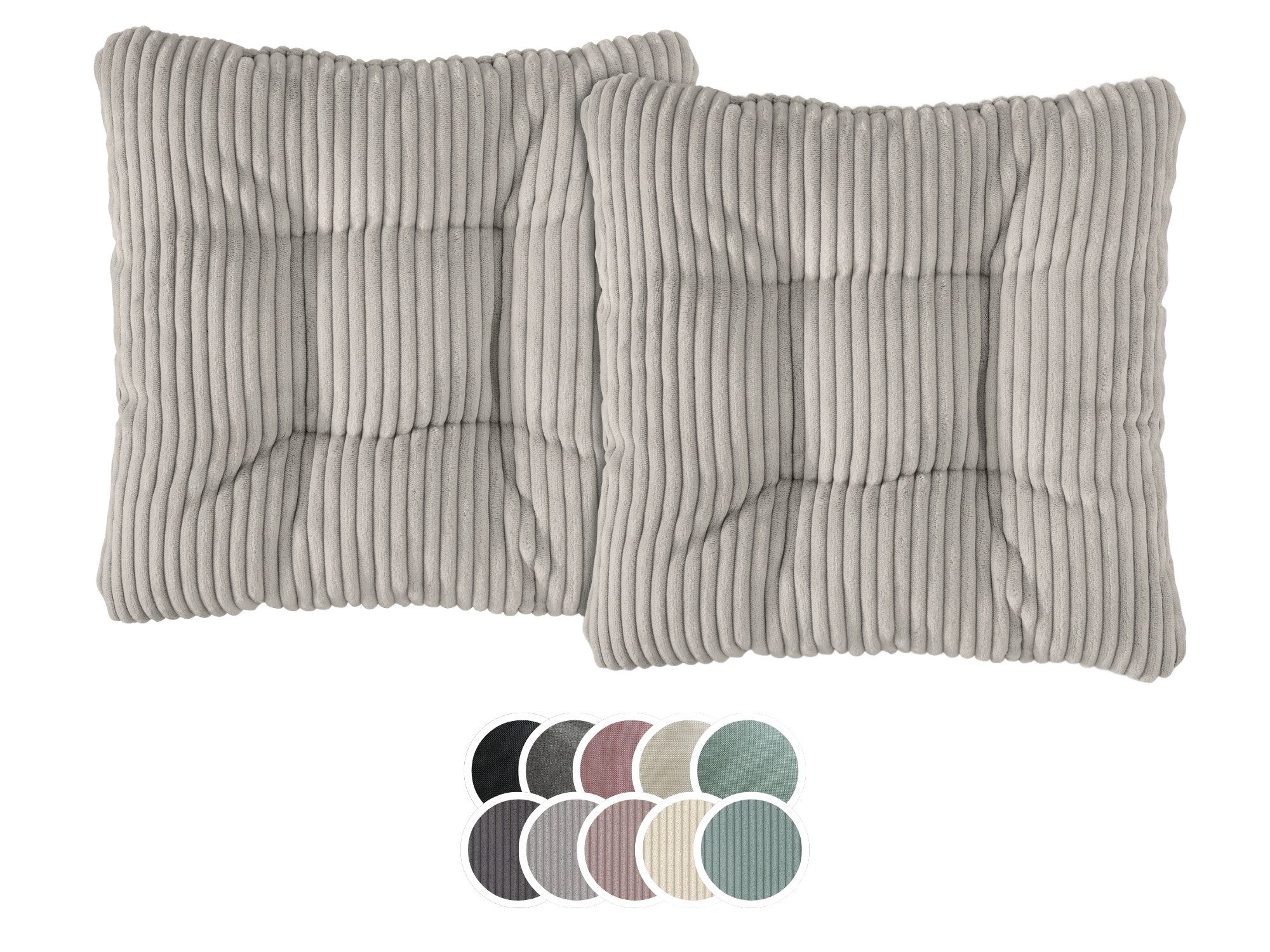 XDREAM Stuhlkissen Sitzkissen Set (2er & 4er) für Stühle und Bänke, robuste Polsterauflage für indoor und outdoor, 38x38x6 cm