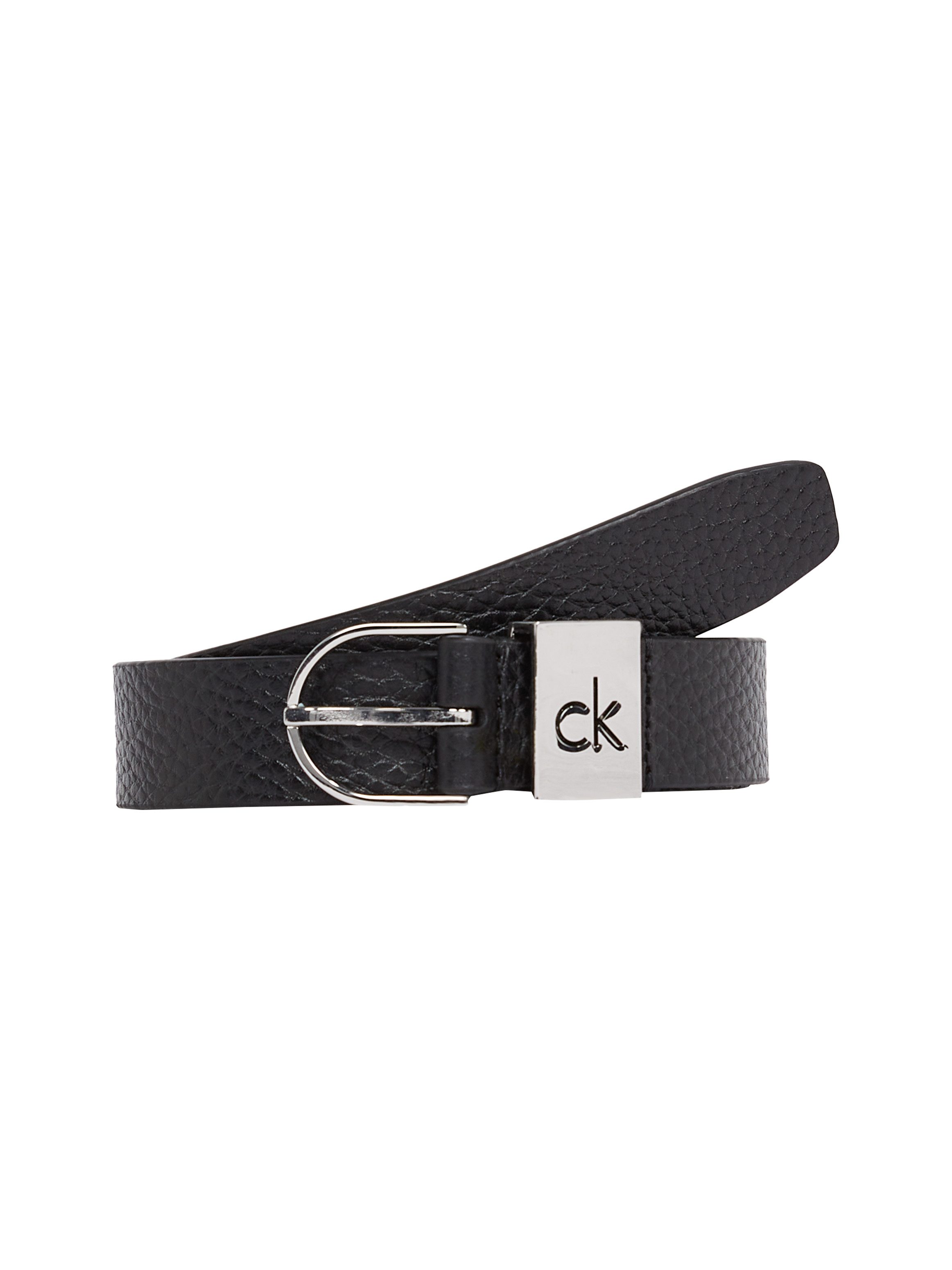 Calvin Klein Ledergürtel CK LOOP THIN ROUND BUCKLE 2.5 Logoprägung günstig online kaufen