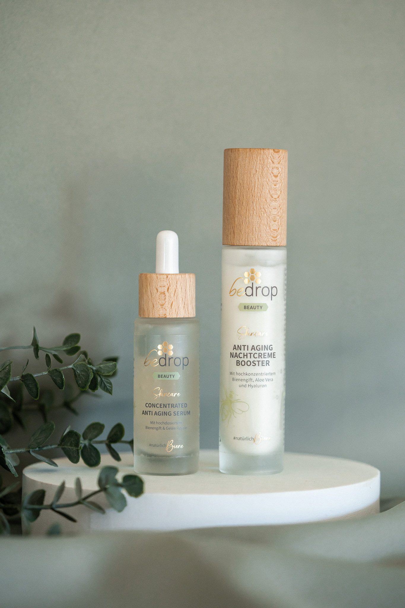 bedrop Hautpflege-Set Anti-Aging-Set, Geschenke für Frauen, Anti Aging Serum & Nachtcreme 2er Set, Pure Bienengiftpower für einen spürbaren Anti Aging Effekt