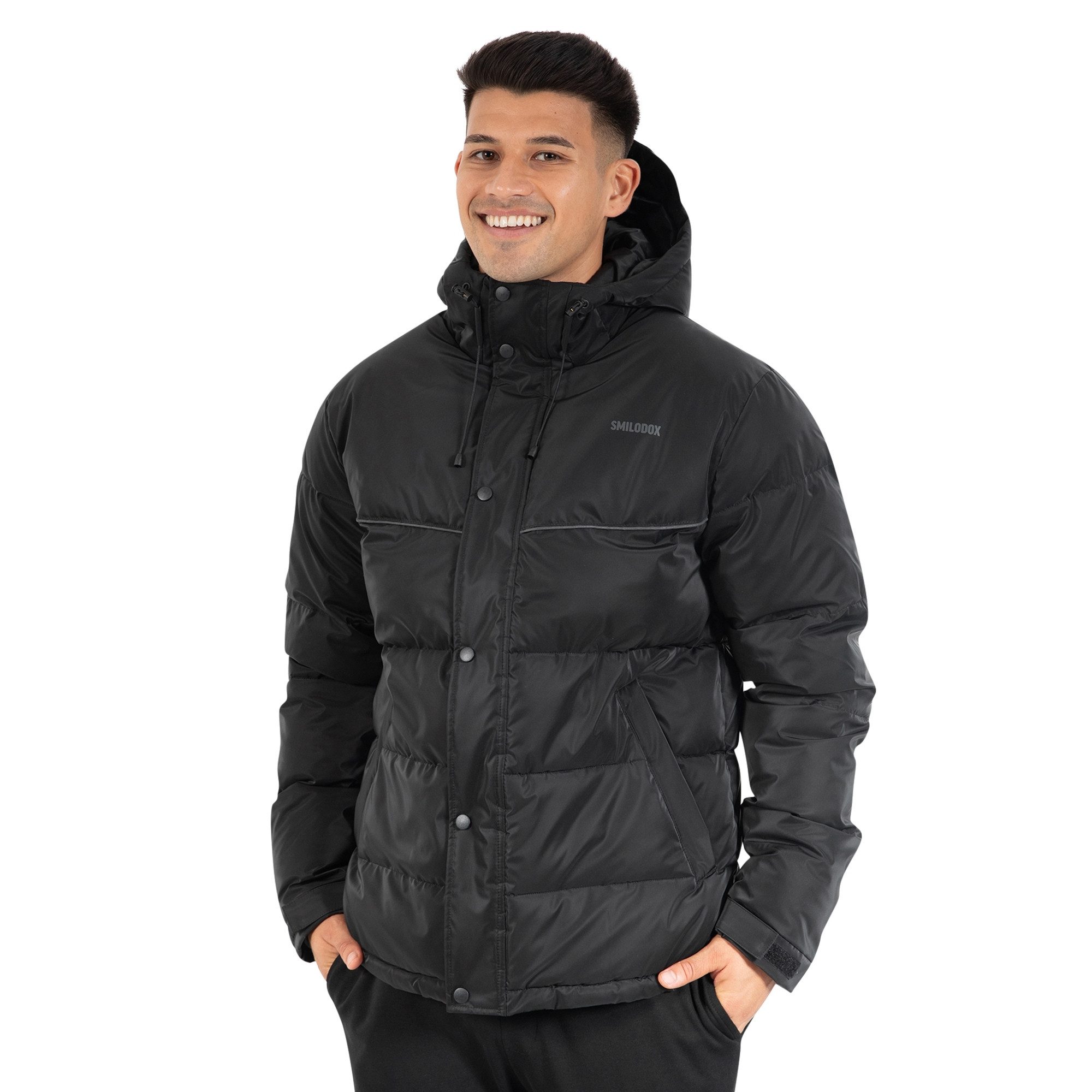 Smilodox Winterjacke Ritmo, Wasserabweisende Steppjacke, Ideal für kalte & nasse Tage Regular Fit Regenjacke Kapuze Taschen Wind Breaker Outdoor Winter