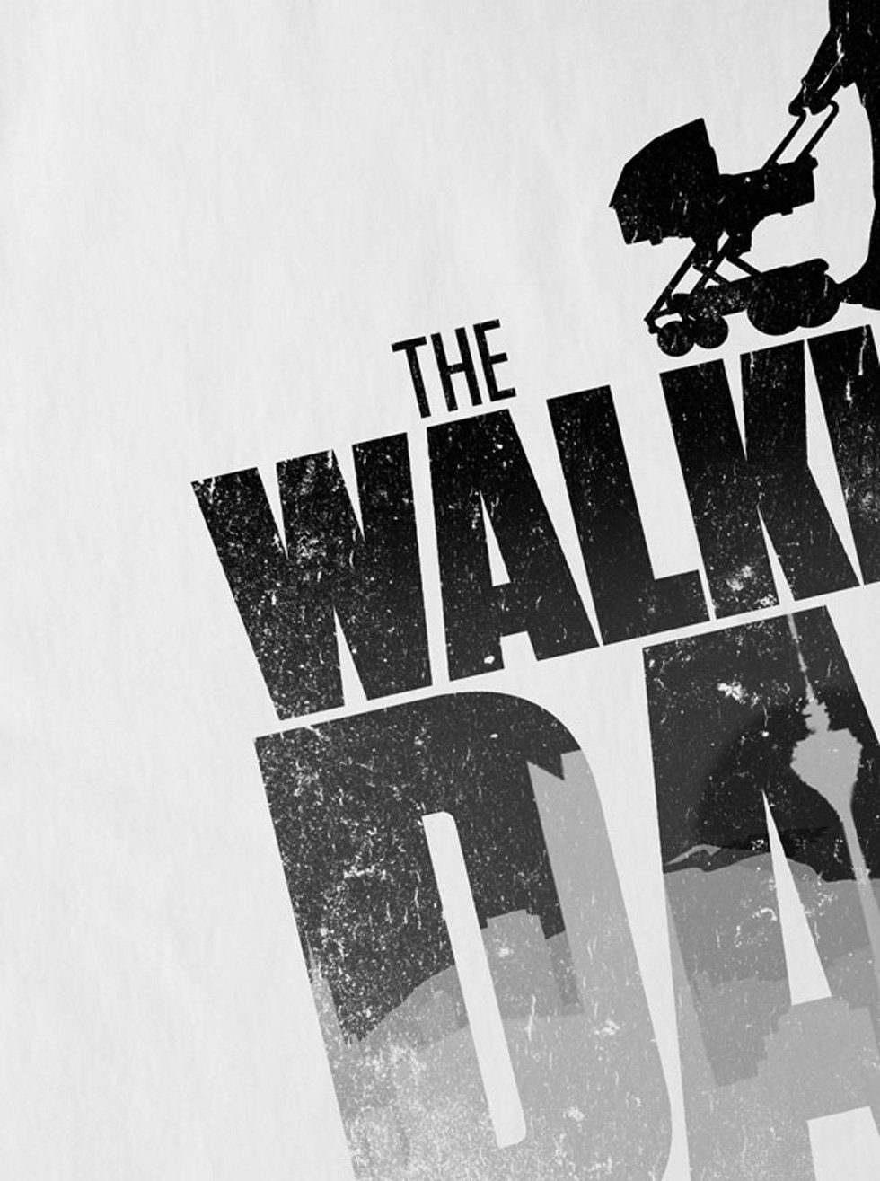 Herren The style3 Walking Print-Shirt Dad T-Shirt zombie weiß