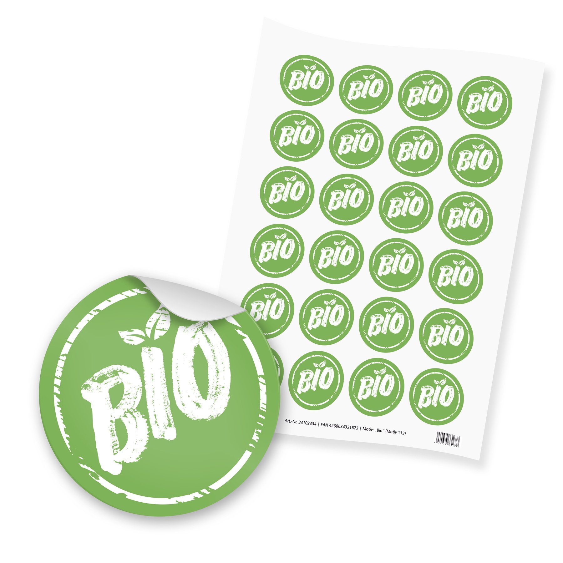 itenga Aufkleber itenga 24x Sticker BIO (Motiv 113) grün weiß