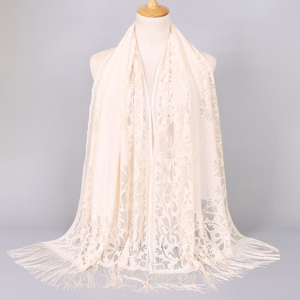 SCHUTA Modeschal Modischer Damenschal, atmungsaktiver, fließender Schal weiß