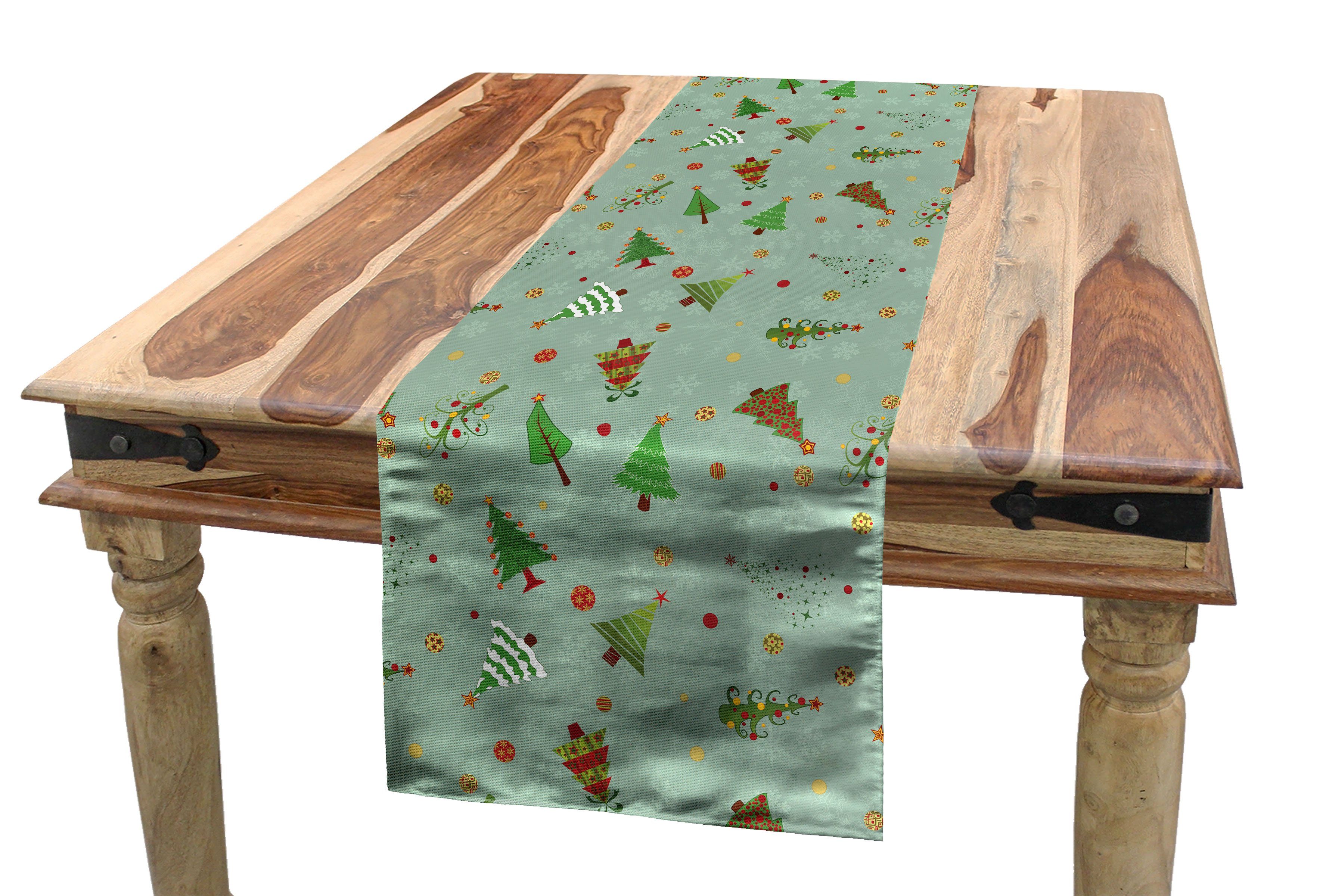 Abakuhaus Feiertags-Baum-Muster Tischläufer Dekorativer Rechteckiger Tischläufer, Esszimmer Weihnachten Küche
