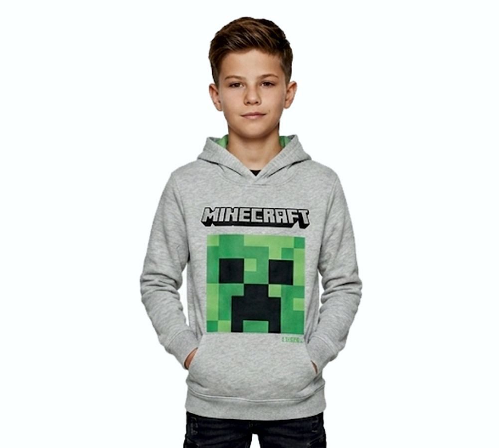 Minecraft Hoodie Minecraft Kinder Hoodie grau Creeper Print Kapuzenpullover Minecraft Kinderpullover mit Kapuze