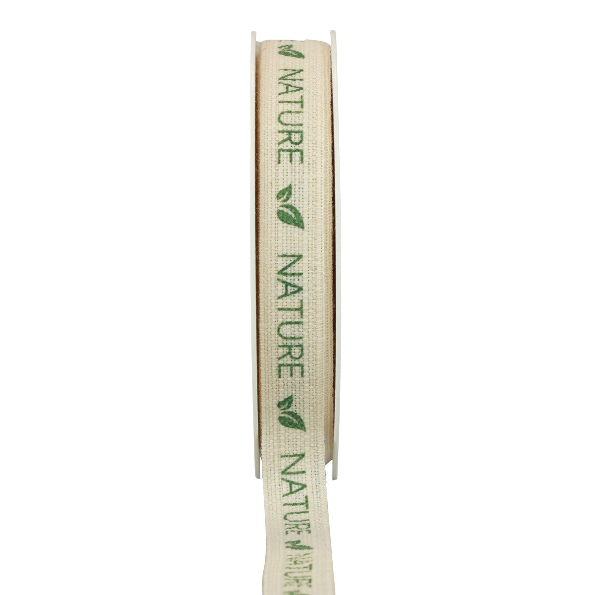 Webband Geschenkband Dekoband Baumwolle Creme Nature 15mm 20m
