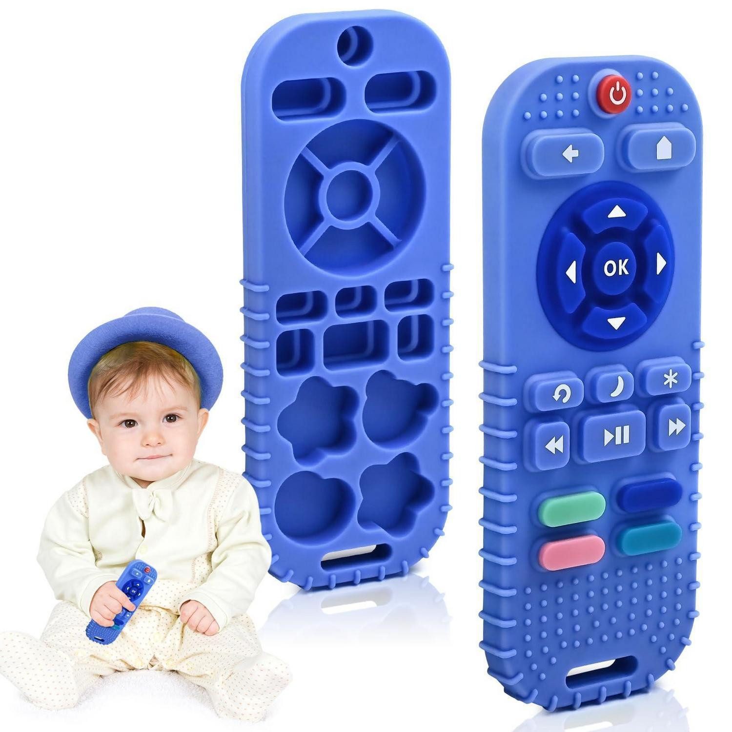 LuxusKollektion Beißring Beißringe Zahnungshilfe Silikon Baby 3 6 12 Monate Blau