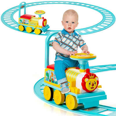 COSTWAY Spielzeug-Eisenbahn »Weihnachtszug, Kinder Modelleisenbahn, Kinderzug«, 6V elektrisch, mit Musik, Licht, Box, 16 tlg