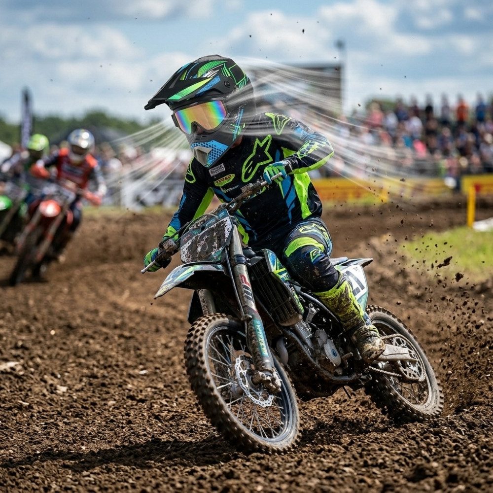 Athlix Motocrosshelm Off-Road Motocross-Helm / Downhill- & Mountainbike-Helm, Belüftungsöffnungen vor Hitzestau, Aerodynamisches Cross-Design