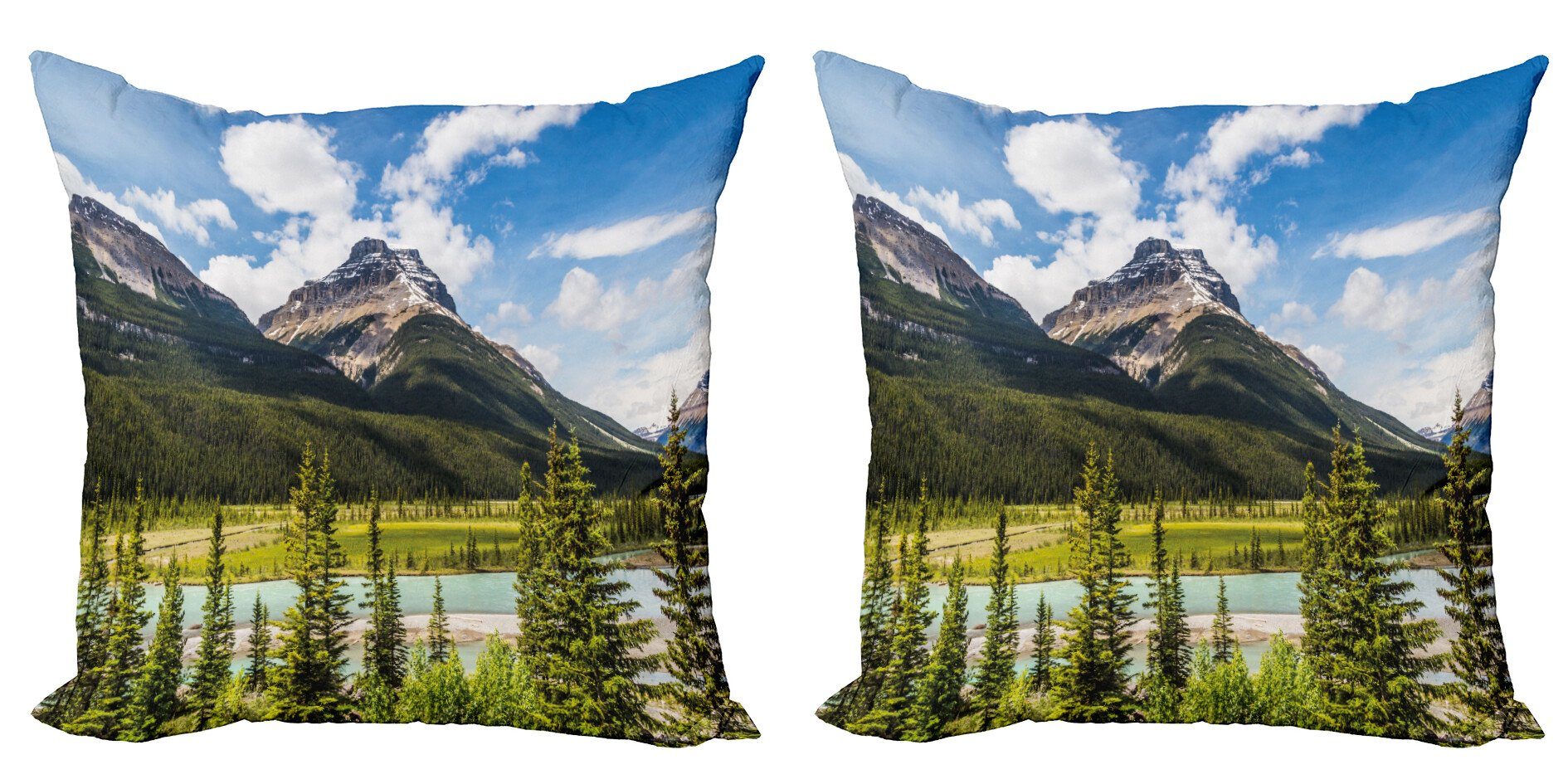 Kissenbezüge Modern Accent Doppelseitiger Digitaldruck, Abakuhaus (2 Stück), Landschaft Frühling Canadian Day