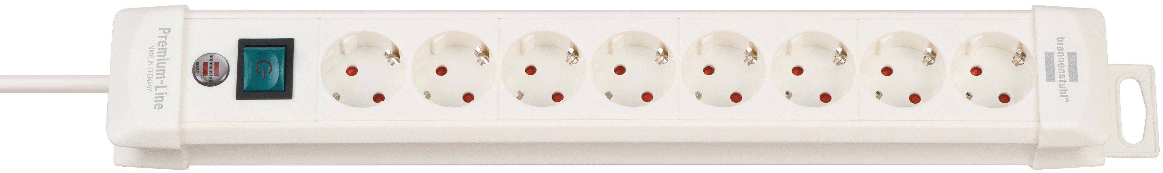 Brennenstuhl Premium-Line Steckdosenleiste 8-fach (Ein- / Ausschalter, Kabellänge 3 m), mit Schalter