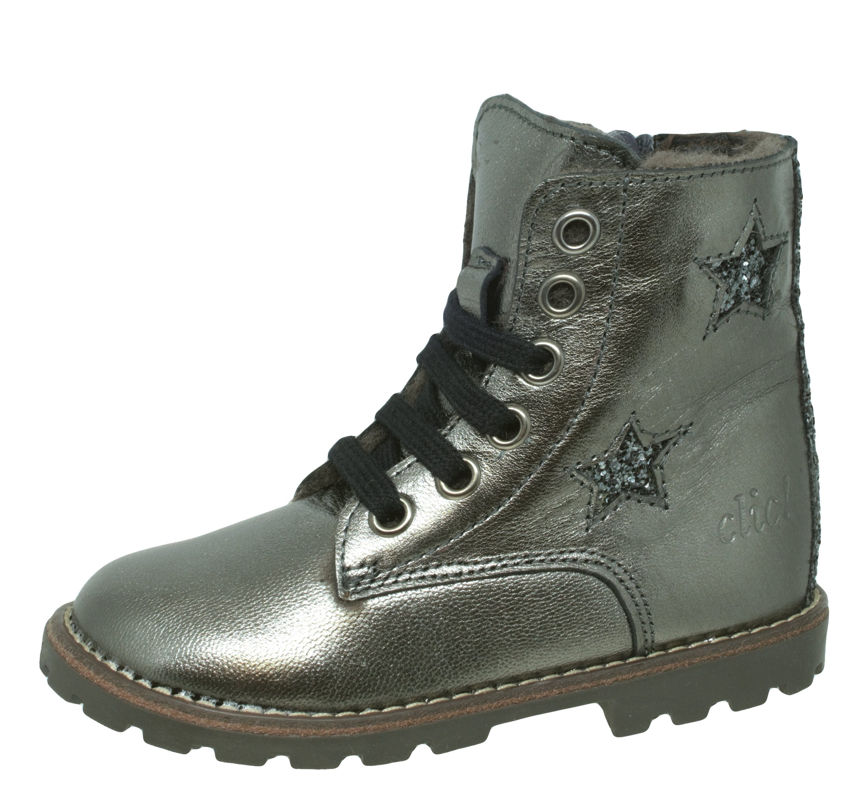 Clic Clic 9898 Stiefeletten Boots Leder Lammfell Schnürstiefelette