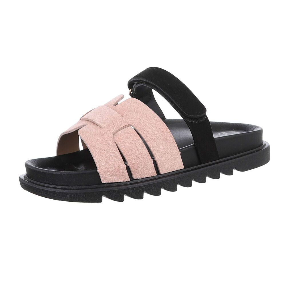 Ital-Design Damen Mules Freizeit Pantolette (86192773) Flach Мулы in Altrosa