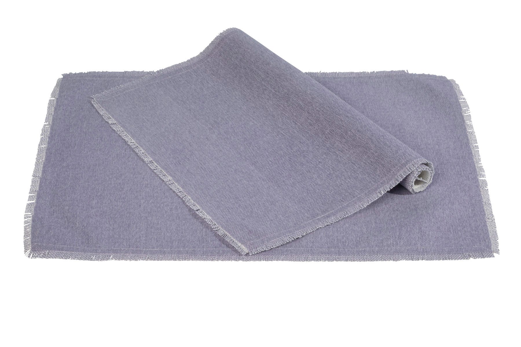 PICHLER Platzset Uni gefranst uni Tischset 6er Set 48 x 33 cm CALVI Rechteck lavendel, (Spar-Set, 6-St., 6 Platzdecken), Platzset Tischset Esszimmer Küche