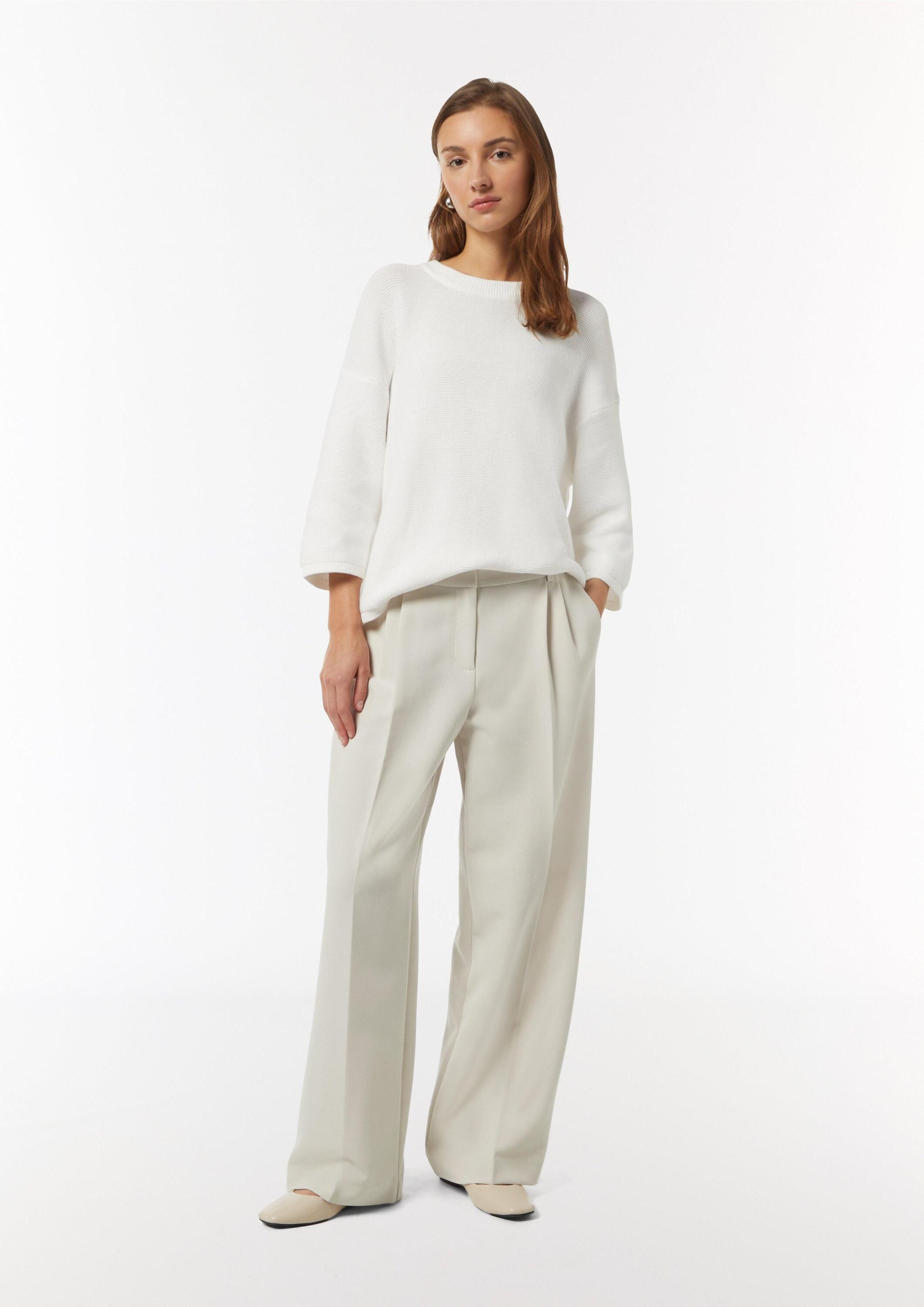 comma Chinos Hose Hochwertige Stoffhose mit Wide Leg und Detail am Bund günstig online kaufen