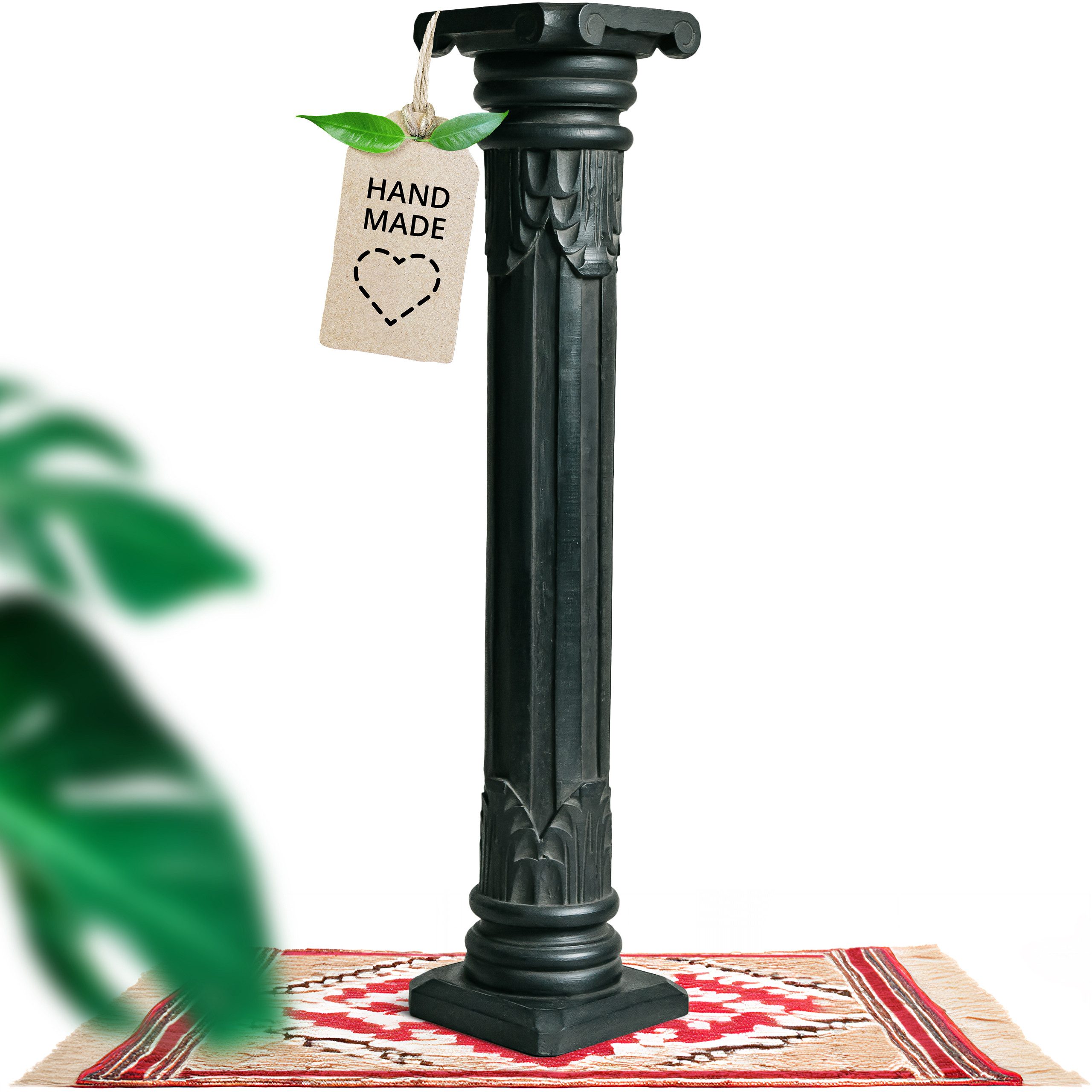 livasia Dekosäule Balinesische Säule aus Holz mit Schnitzerei, antik, handgefertigt