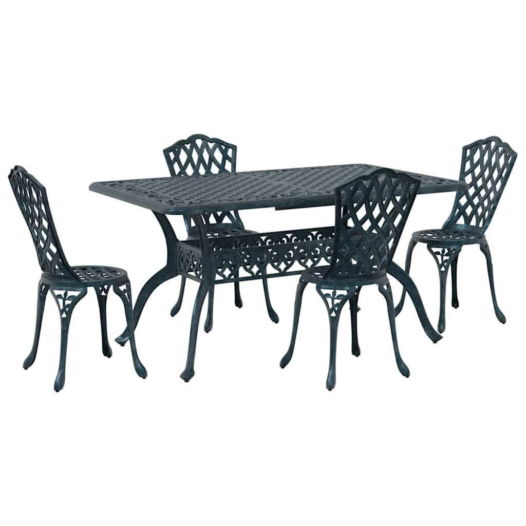 vidaXL Gartenlounge-Set Garten Essgruppe 5 pcs Grün Aluminium, (5-tlg)