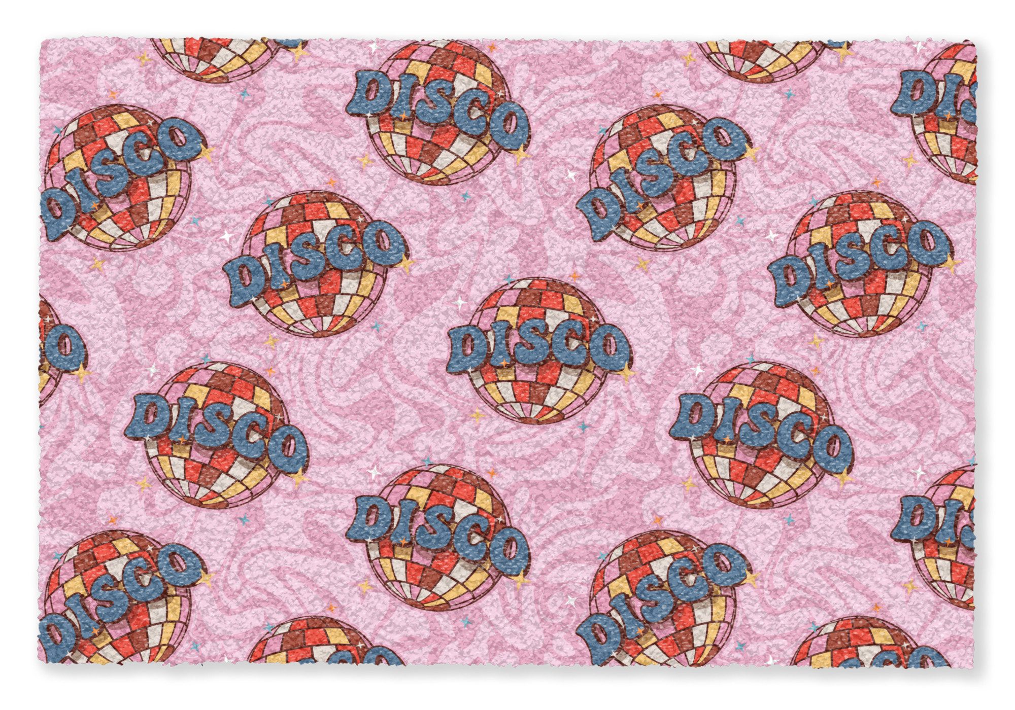 MuchoWow Fußmatte Disco - Kugel - Muster - Rosa, Rechteckig, innen Schmutzfangmatte, Tür, Schmutzfänger Flur, Teppich, 60x40 cm