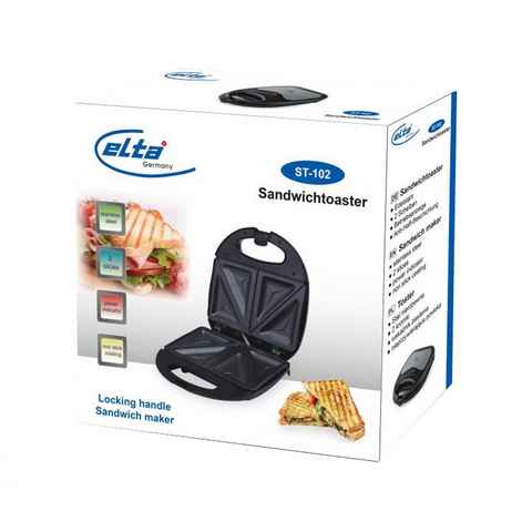Elta Sandwichmaker Edelstahl Sandwichtoaster, 750 W, Sandwichmaker Sandwich Toaster Maker Grill