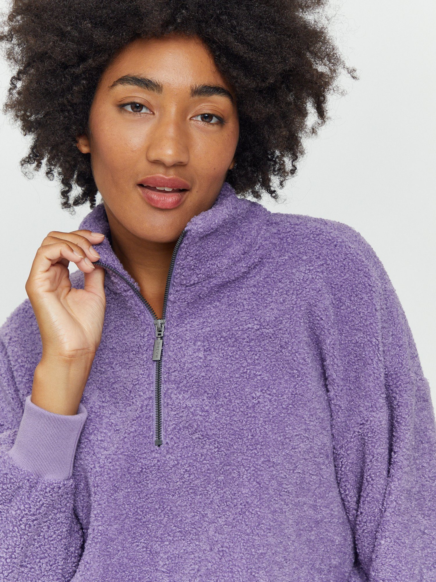 haze gemütlich purple Sweatshirt sportlich Half Ajo Zip MAZINE