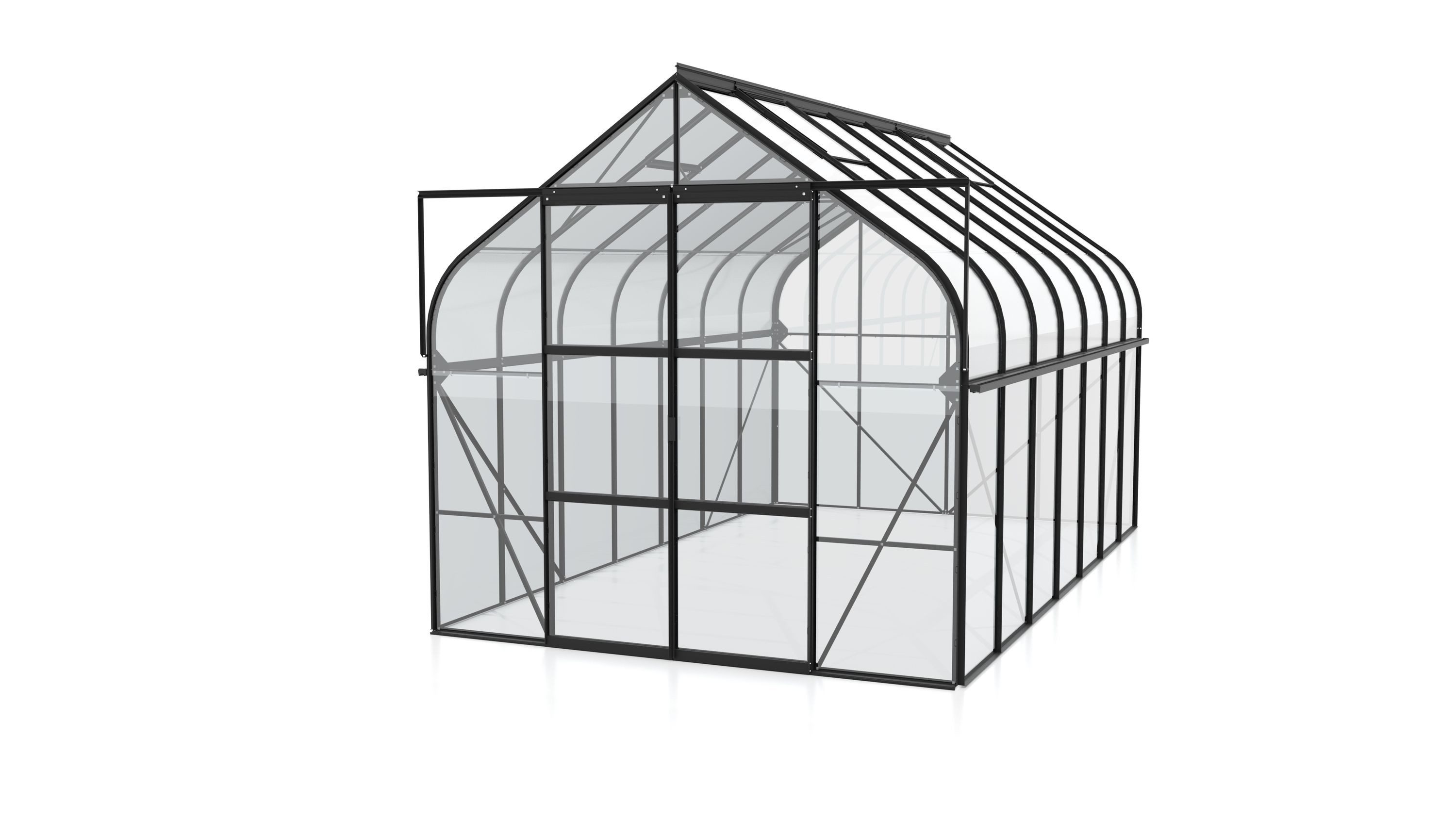 Vitavia Gewächshaus Diana 11500 ESG 3mm Schwarz Treibhaus mit 4 Dachfenster schwarz | Rabatt: 17%