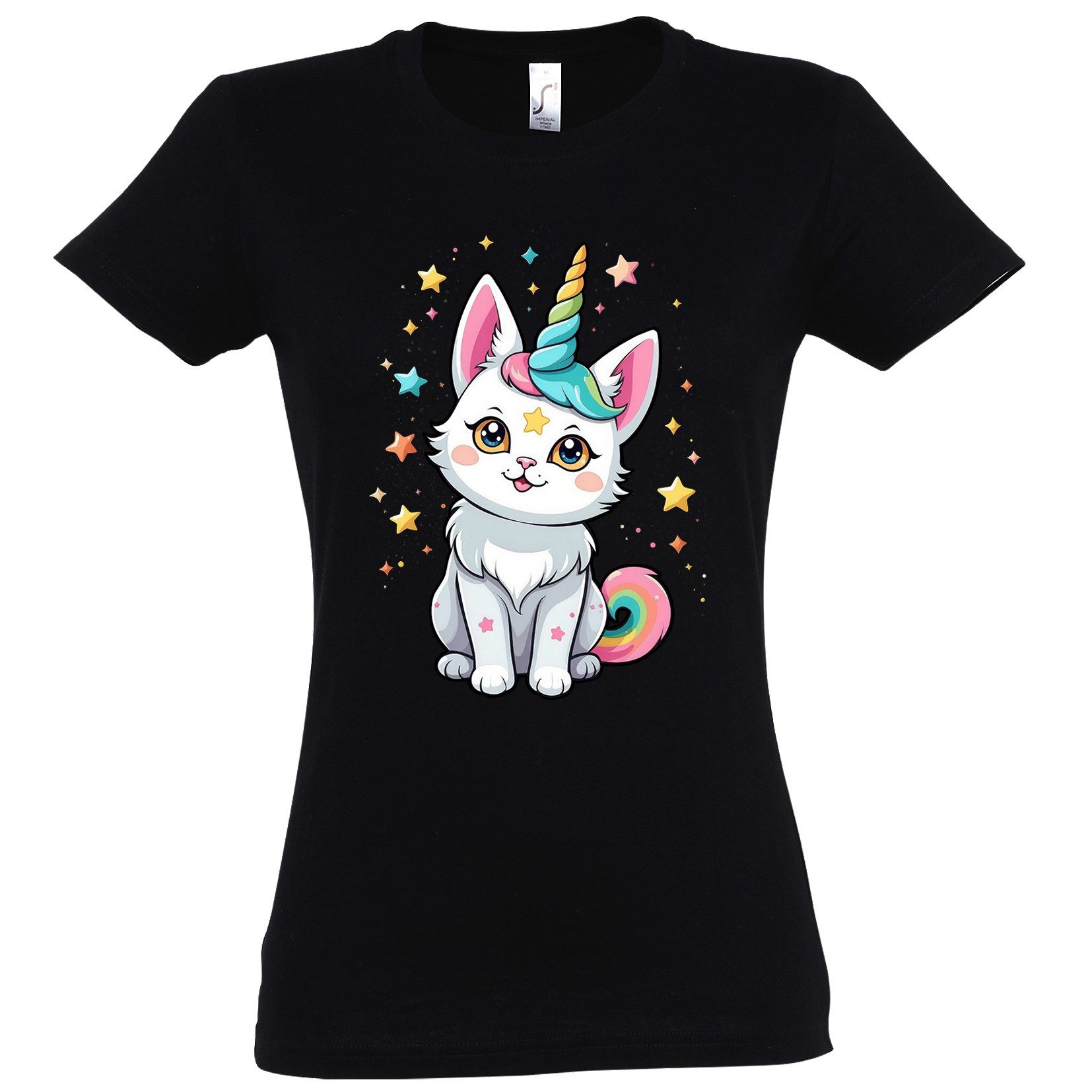 Youth Designz Print-Shirt Katze Einhorn Damen günstig online kaufen