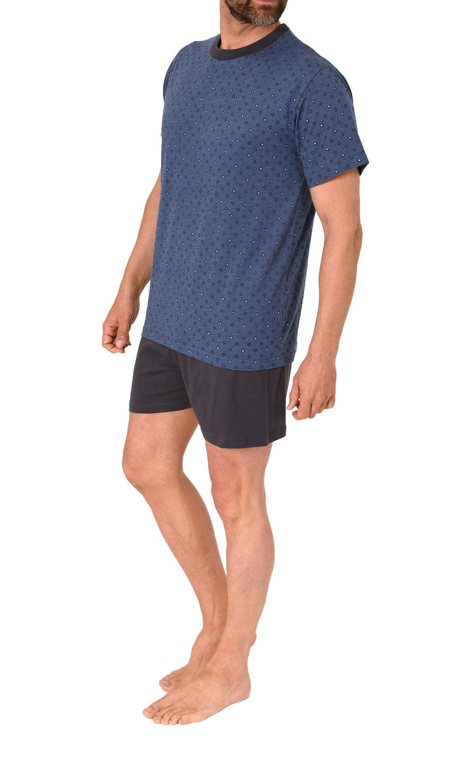 Normann Pyjama Normann Herren Schlafanzug kurz Shorty Pyjama in melange Opt günstig online kaufen