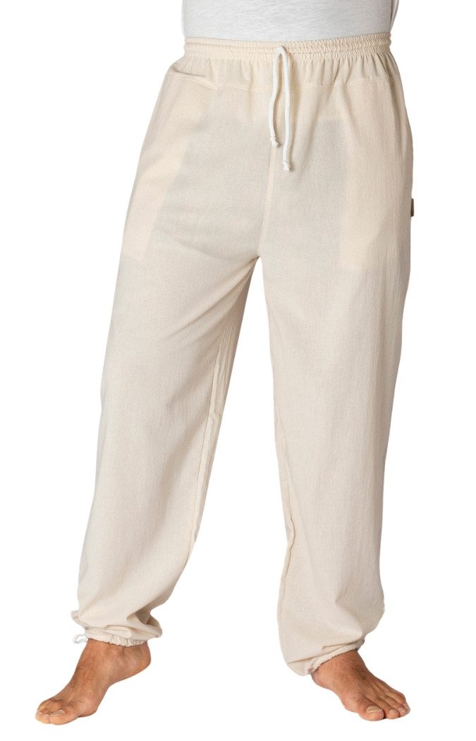 PANASIAM Stoffhose Sommerhose aus Baumwolle - blickdicht - leichte Freizeithose - Unisex Baumwollhose Damen & Herren - Schlupfhose f. Alltag Urlaub Homeoffice