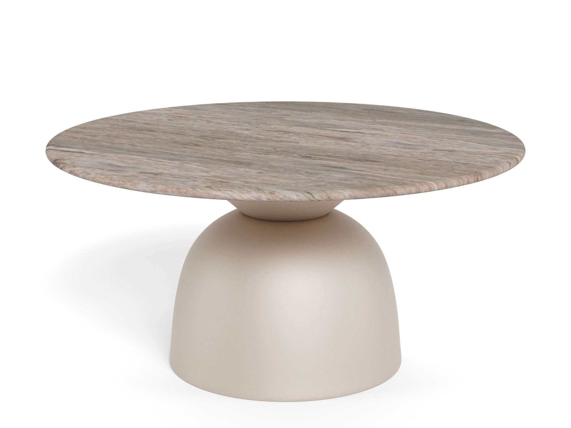 ACTONA GROUP Couchtisch Ferrol Beistelltisch– stilvoll & modern mit eleganter Marmorplatte, Rund. Grauer Toronto Marmor, raues Stahlgestell, grau. Ø: 80 cm – Bild 3 von 5
