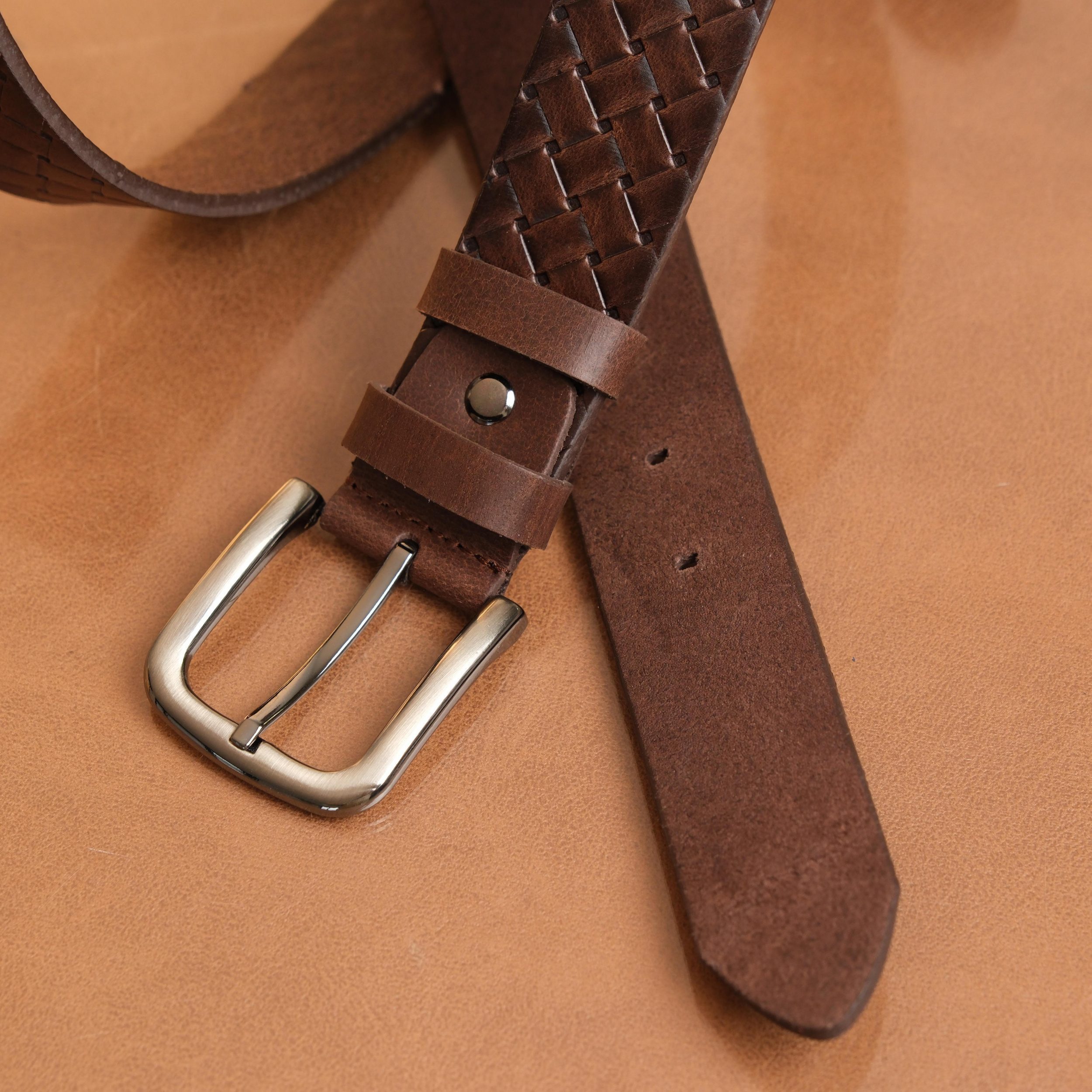 herémood Ledergürtel Gürtel Herren 4cm breit Ledergürtel Jeans Premium Geschenke für Männer (100 % Echtleder Gürtel handgefertigt, hochwertig verarbeitet, kürzb – Bild 5 von 5