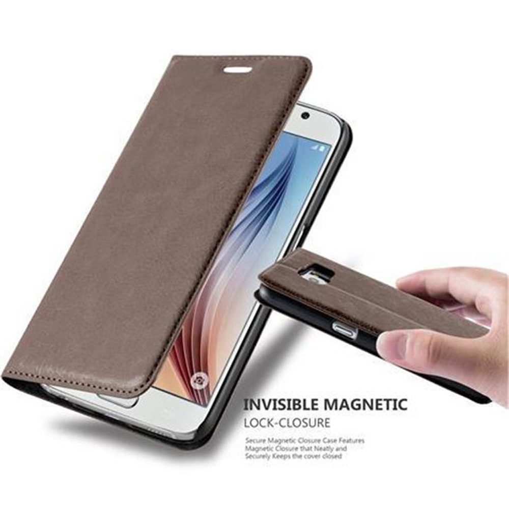 Cadorabo Handyhülle für Samsung Galaxy S6 Hülle Samsung Galaxy S6, Hülle Schutzhülle mit Standfunktion, Magnetverschluss und Kartenfach