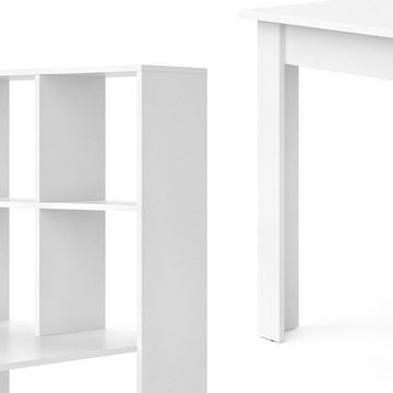 Vicco Esstisch Gael, Weiß, 70 x 122 cm mit 6 Fächern